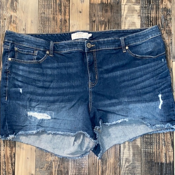 torrid Pants - Torrid slightly distressed denim shorts size 26